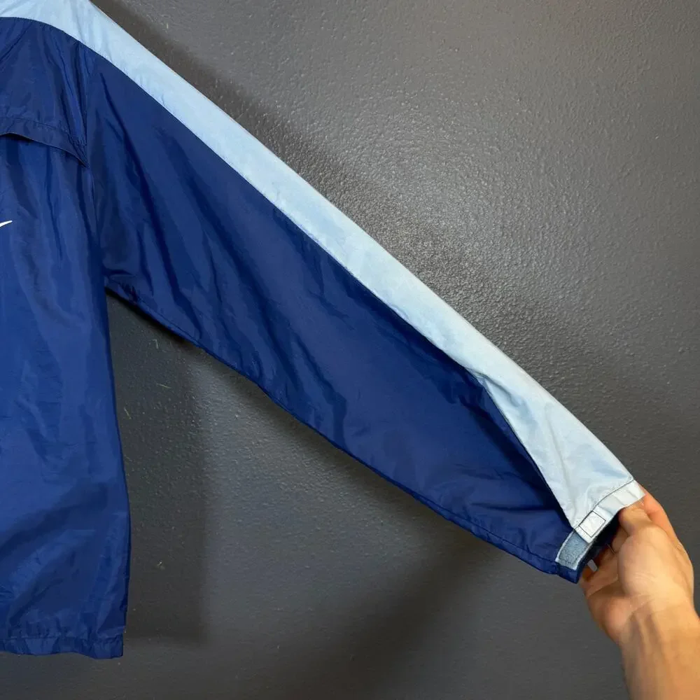 Nike S man blue light olympic jacket full zip sweatshirt big logo nylon vintage